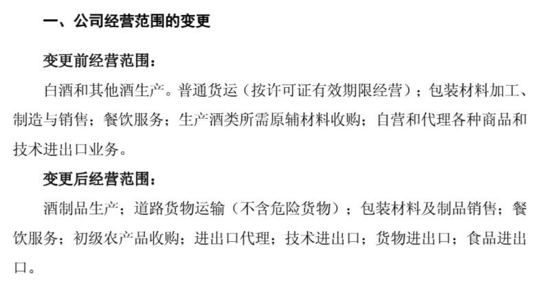 經營范圍刪除“白酒”引猜測，金種子酒回應 聚焦主業，新增農副產品銷售拓展新增長點